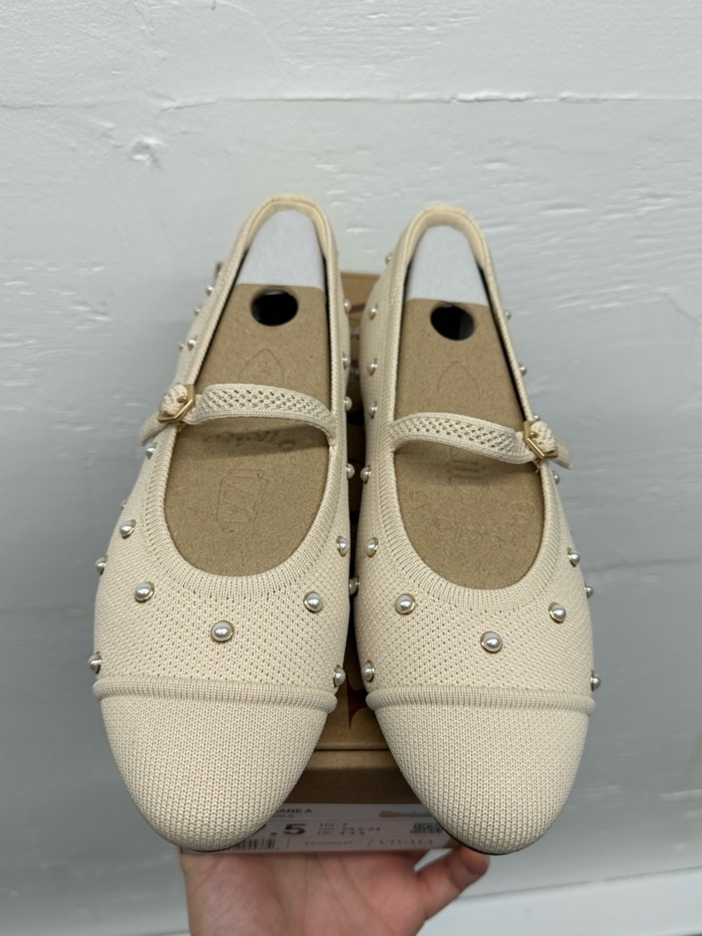 Vivaia Tamia Mary Jane- Cream Ivory Pearls